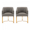Raya Modern Wood Vegan Leather Dining Chair in Taupe - Set of 2 | Chaise de salle a manger moderne en bois et cuir vegetalien Raya en taupe - Lot de 2