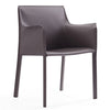 Manhattan Comfort Paris Saddle Leather Dining Chair - Grey|Chaise de salle à manger Paris de Manhattan Comfort en cuir à équipement - grise