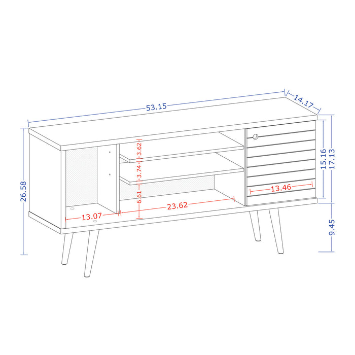 Manhattan Comfort Liberty 53.14\" Mid-Century Modern TV Stand 