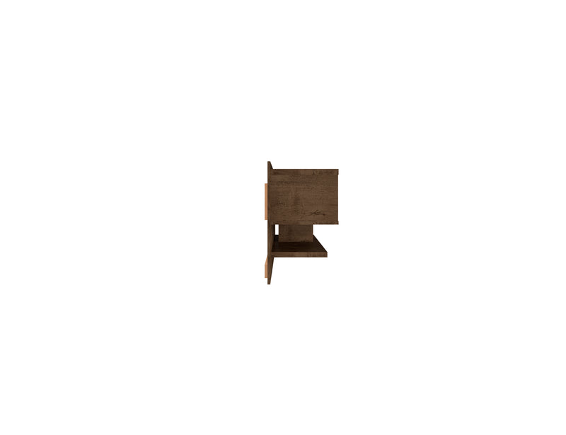 Manhattan Comfort Astor 70.86\" Modern Floating Entertainment Center with Media Shelves - Rustic Brown