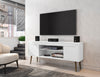 Manhattan Comfort Bradley 62.99" TV Stand with 2 Media Shelves & 2 Storage Shelves - White & Rustic Brown|Meuble pour téléviseur Bradley de Manhattan Comfort de 62,99 po avec 2 tablettes multimédias et 2 tablettes de rangement - blanc et brun rustique