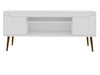 Manhattan Comfort Bradley 62.99" TV Stand with 2 Media Shelves & 2 Storage Shelves - White & Rustic Brown|Meuble pour téléviseur Bradley de Manhattan Comfort de 62,99 po avec 2 tablettes multimédias et 2 tablettes de rangement - blanc et brun rustique