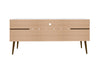 Manhattan Comfort Bradley 62.99" TV Stand with 2 Media Shelves & 2 Storage Shelves - White & Rustic Brown|Meuble pour téléviseur Bradley de Manhattan Comfort de 62,99 po avec 2 tablettes multimédias et 2 tablettes de rangement - blanc et brun rustique