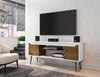 Manhattan Comfort Bradley 62.99" TV Stand with 2 Media Shelves & 2 Storage Shelves - White|Meuble pour téléviseur Bradley de Manhattan Comfort de 62,99 po avec 2 tablettes multimédias et 2 tablettes de rangement - blanc