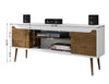 Manhattan Comfort Bradley 62.99" TV Stand with 2 Media Shelves & 2 Storage Shelves - White|Meuble pour téléviseur Bradley de Manhattan Comfort de 62,99 po avec 2 tablettes multimédias et 2 tablettes de rangement - blanc