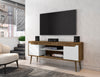 Manhattan Comfort Bradley 62.99" TV Stand with 2 Media Shelves & 2 Storage Shelves - Rustic Brown|Meuble pour téléviseur Bradley de Manhattan Comfort de 62,99 po avec 2 tablettes multimédias et 2 tablettes de rangement - brun rustique