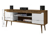 Manhattan Comfort Bradley 62.99" TV Stand with 2 Media Shelves & 2 Storage Shelves - Rustic Brown|Meuble pour téléviseur Bradley de Manhattan Comfort de 62,99 po avec 2 tablettes multimédias et 2 tablettes de rangement - brun rustique
