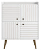 Manhattan Comfort Bogart Mid-Century Modern Accent Cabinet - White & Natural|Armoire décorative Bogart de Manhattan Comfort de style moderne du milieu du 20e siècle - blanche et naturelle