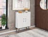 Manhattan Comfort Bogart Mid-Century Modern Accent Cabinet - White & Natural|Armoire décorative Bogart de Manhattan Comfort de style moderne du milieu du 20e siècle - blanche et naturelle