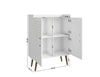Manhattan Comfort Bogart Mid-Century Modern Accent Cabinet - White & Natural|Armoire décorative Bogart de Manhattan Comfort de style moderne du milieu du 20e siècle - blanche et naturelle