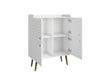Manhattan Comfort Bogart Mid-Century Modern Accent Cabinet - White & Natural|Armoire décorative Bogart de Manhattan Comfort de style moderne du milieu du 20e siècle - blanche et naturelle