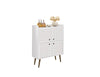 Manhattan Comfort Bogart Mid-Century Modern Accent Cabinet - White & Natural|Armoire décorative Bogart de Manhattan Comfort de style moderne du milieu du 20e siècle - blanche et naturelle