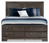 Yorkdale Grey Full Storage Bed - {Contemporary} style Bed in Alabaster Oak {Engineered Wood}