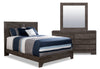 Yorkdale 5pc Bedroom Set with Panel Bed, Dresser & Mirror, Grey - Queen Size | Ensemble de chambre à coucher Yorkdale 5 pièces avec lit à panneau, commode et miroir, gris - format…