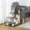Pawhut 4 Tier Pet Stairs Dog Cat 4 Steps Kitty Scatching Post Cat Scratch Furniture Dark Grey|Pawhut Escalier A 4 Niveaux Pour Animaux De Compagnie Chien Chat 4 Marches Kitty Poteau A Gratter Ch