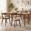HOMCOM Dining Chairs Set of 4 with Curved Backrest, Grey and Brown