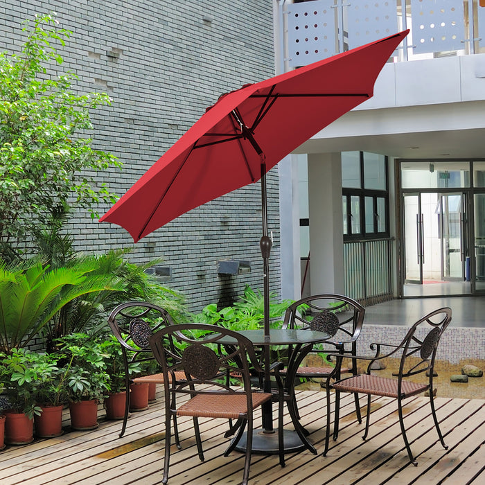 Costway 10Ft Outdoor Market Patio Table Umbrella Push Button Tilt Crank Lift Burgundy