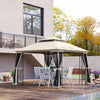 Outsunny 10' X 10' Outdoor Patio Gazebo Canopy With Double Tier Roof, Removable Mesh Curtains, Displ|Outsunny 10' X 10' Tonnelle Pavillon Jardin Patio Terrasse Gazebo Exterieur Double Toit Avec Parois