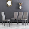 Ava Modern Diamond Grid Pattern Dining Chair Set (4-Pack) with Fireproof Leather and Metal Frame,Grey  | Ensemble de chaises de salle a manger modernes Ava avec motif de grille en diamant (lot de 4), cuir ignifuge et cadre en metal, gris