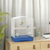 PawHut 23" Large Bird Cage for Finches, Canaries Budgies, Parrot Cage with Accessories Handle, Blue