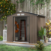 Outsunny 7' X 4' Garden Storage Shed W/ Foundation Kit And Double Doors Brown|Outsunny Abri De Rangement 7' X 4', Maison A Outils De Jardin, Marron