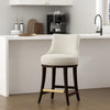 Lucia Modern Wood Chenille Counter Stool in Natural Bar Stool | Tabouret de comptoir moderne en bois Lucia avec assise en chenille, finition naturelle