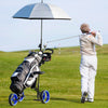 Costway Foldable 3 Wheel Push Pull Golf Club Cart Trolley W/seat Scoreboard Bag Blue