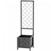 Outsunny Metal Planter Box Galvanized Planter with Trellis, Drainage Holes
