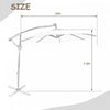 Costway 10FT Patio Offset Umbrella Solar LED 360degrees Rotation Brown