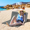 Outsunny Set Of 2 Beach Lounge Chair Beach Mat With Adjustable Back Pillow