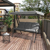 Outsunny Outdoor 3-person Metal Porch Swing Chair With Canopy Light Grey|Outsunny Chaise Balancoire De Porche En Metal Pour 3 Personnes Avec Auvent