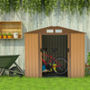 Outsunny 7' X 4' X 6' Garden Storage Shed Outdoor Patio Yard Metal Tool Storage House W/ Steel Floor|Outsunny 7' X 4' X 6' Abri De Jardin Hangar De Rangement Patio Exterieur Metal Rangement Outil Maiso