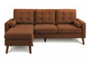 Upholstered Chaise Sofa Lounger, 85" Wide, Rust Fabric, Walnut Solid Wood Legs, Modern Sofa | Sofa Chaise Longue Rembourre, 85"L, Tissu Rouille, Pieds En Bois Massif De Noyer, Moderne