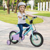 Costway 12" Kids Bike With Adjustable Saddle Handlebar Removable Training Wheels Handbrake Blue