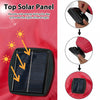 Costway 10 FT Solar Patio Umbrella with 96 LED Lights 35° Adjustable Tilt Vented Top Red
