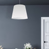 Dainolite Oversized Drum 1 Light Pendant Medium White Shade Lamp|Luminaire suspendu moyen de Dainolite avec très grand abat-jour cylindrique blanc et 1 ampoule