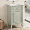 Jocelyn 20" Bathroom Vanity with Ceramic Sink and Solid Rubberwood Frame, Green | Jocelyn Meuble-lavabo de 20" avec vasque en ceramique et structure en bois caoutchouc massif, Blanc