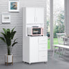 HOMCOM Modern Kitchen Cupboard Storage Organizer Microwave Cabinet, White