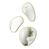 Umbra Hubba Brass Pebble Mirrors - Set of 3|Miroirs Hubba Pebble de Umbra - ensemble de 3