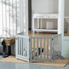 Pawhut Foldable Dog Gate With Door, 4 Panels Freestanding Pet Gate With Support Feet Indoor Playpen |Pawhut Porte Pliable Pour Chien Avec Porte, 4 Panneaux Porte Pour Animaux De Compagnie Autoportante