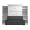 Bestar Versatile Queen Murphy Bed with Sofa and Closet Organizers (115 W) - White|Grand lit escamotable Versatile de Bestar de 115 po (L) avec sofa et organisateurs de garde-robe - blanc