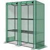Outsunny Lean-to Mini Greenhouse With 3 Tier Shelves, Roll-up Doors, Green|Outsunny Mini Serre Adossee Avec Etageres A 3 Niveaux, Vert