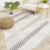 Washable Multi-Coloured Basketweave Lines Area Rug - 5'3" x 7'7"|Carpette à motifs de lignes de tressage multicolore lavable à la machine - 5 pi 3 po x 7 pi 7 po