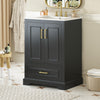 Colin 24 Inch Modern Bathroom Vanity with Ceramic Sink & Storage, Black | Meuble de salle de bain moderne Colin 24 pouces avec lavabo ceramique et rangement, noir