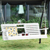 Outsunny 2 To 3 Seater Porch Swing Wood Patio Swing Chair Swing Bench With Foldable Table, Cup Holde|Banc De Balancoire En Bois Outsunny 2 A 3 Places Avec Table Pliable, Porte-gobelets, Chaines En Acie