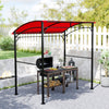 Outsunny 7' X 5' Bbq Grill Gazebo Tent With Steel Frame Hooks Wine Red