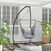 Outsunny Hanging Hammock Chair Stand Only, C Shape Swing Stand, Black