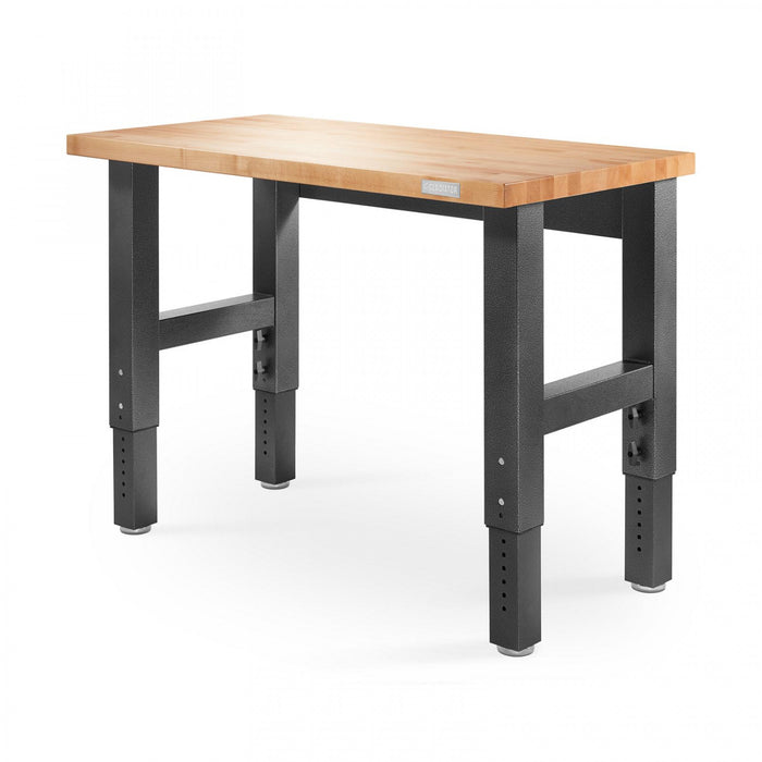 Gladiator 4' Adjustable Height Hardwood Workbench - Hammered Granite