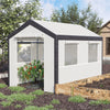 Outsunny 9.8'l X 6.56'w X7.2'h Heavy Duty Walk-in Greenhouse Vegetable Seed Growth Tent Outdoor Plan|Outsunny 9.8'l X 6.56'w X 6.56'h Serre Tente De Croissance De Graines De Legumes Tunnel De Croissanc