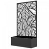 Outsunny Metal Raised Garden Bed with Privacy Screen, Black